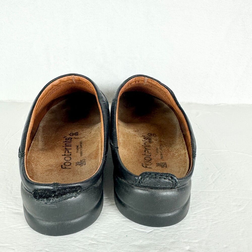 Birkenstock Footprints Ashby Leather Clog Mule Size 39 US 8-8.5 Black Slip On - Picture 6 of 8